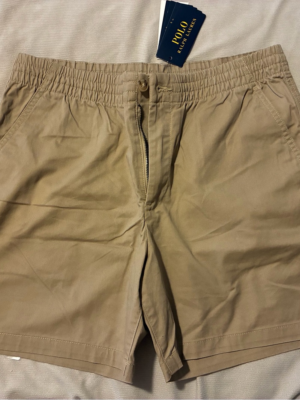 Polo by Ralph Lauren Kids Khaki Flat-Front Elastic-Waist Shorts